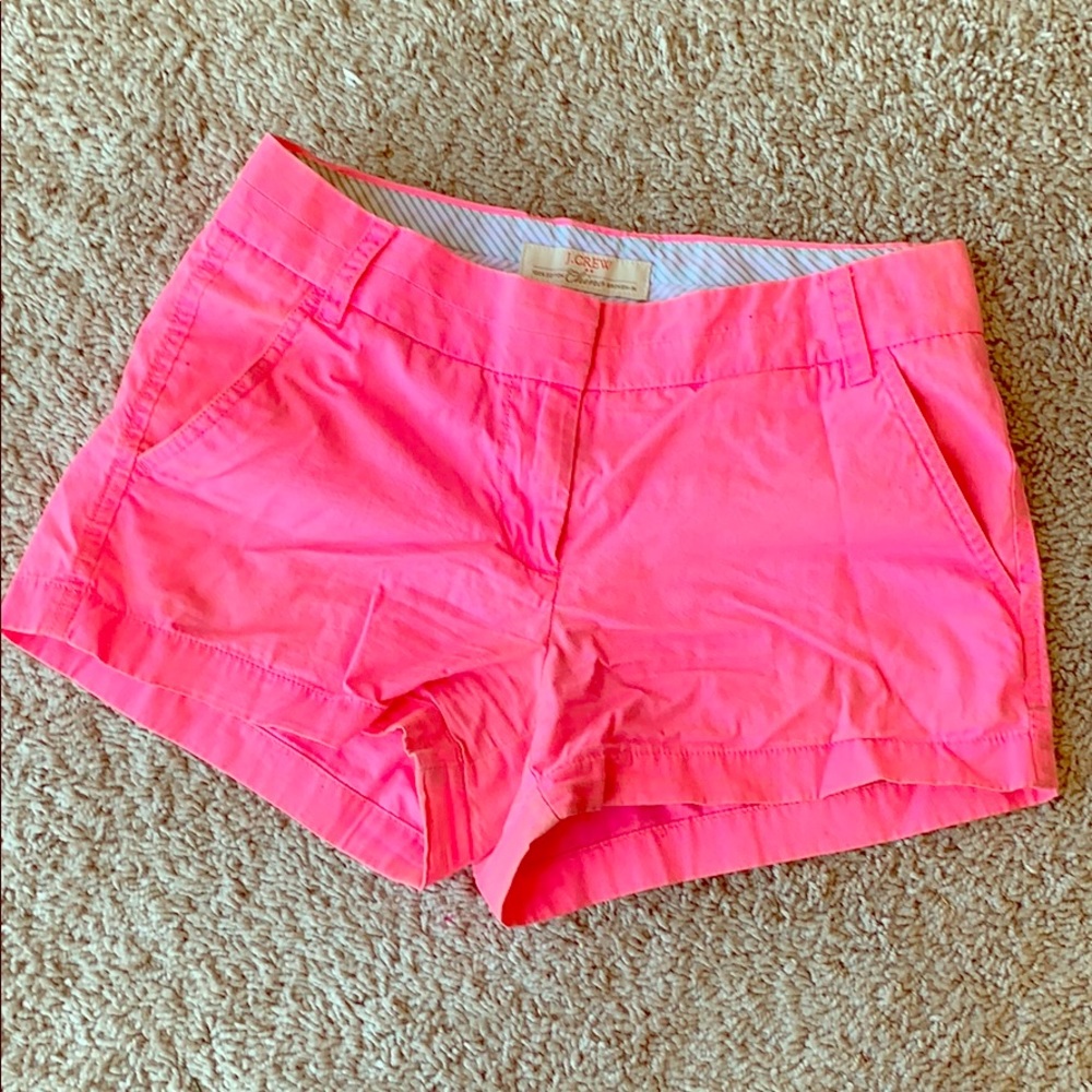 J Crew Hot Pink Chino Shorts